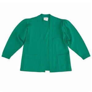 St. John Marie Gray vintage green Knit Cardigan Wool
